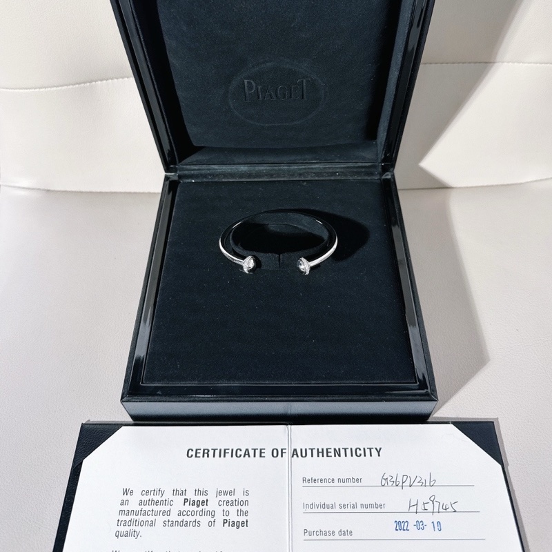 Piaget 伯爵possession時來運轉白金滾珠帶鑽手鐲，16 號-0