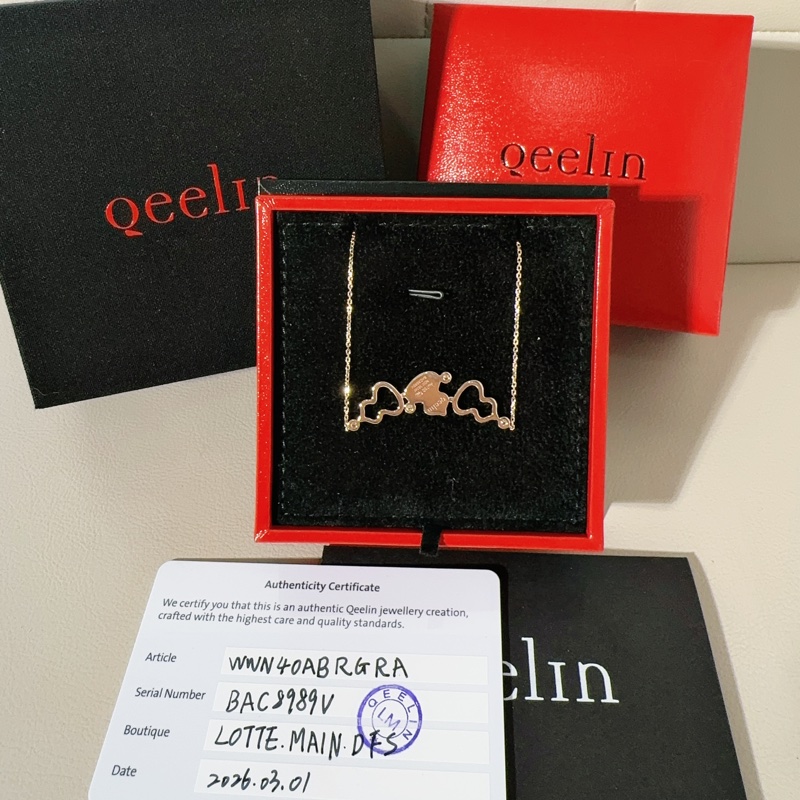 Qeelin麒麟 Wulu系列 18K玫瑰金滿鑽紅瑪瑙三葫蘆項鍊-2
