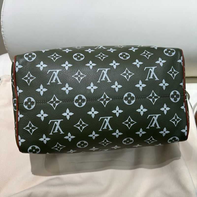 🆕 閒置新✨LV Speedy P9 Bandoulière30菲董聯名FW25  煎茶色枕頭包斜挎包手提包 金色五金 ❤️正品保障-4