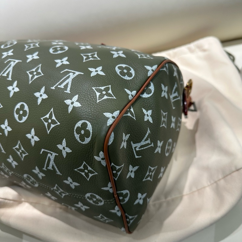 🆕 閒置新✨LV Speedy P9 Bandoulière30菲董聯名FW25  煎茶色枕頭包斜挎包手提包 金色五金 ❤️正品保障-5