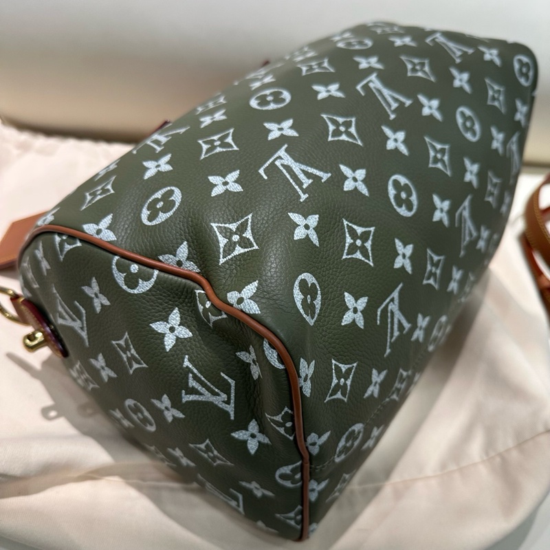 🆕 閒置新✨LV Speedy P9 Bandoulière30菲董聯名FW25  煎茶色枕頭包斜挎包手提包 金色五金 ❤️正品保障-6