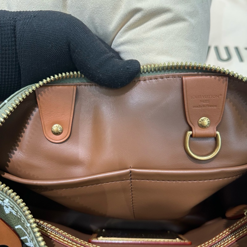 🆕 閒置新✨LV Speedy P9 Bandoulière30菲董聯名FW25  煎茶色枕頭包斜挎包手提包 金色五金 ❤️正品保障-7