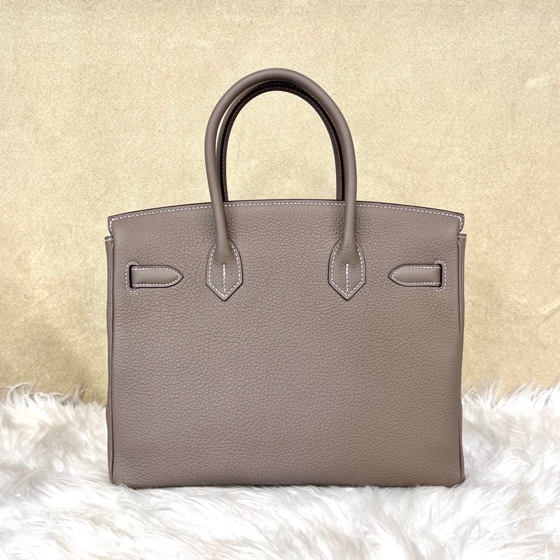 Hermes18大象灰Togo皮金釦Birkin30手提包-1