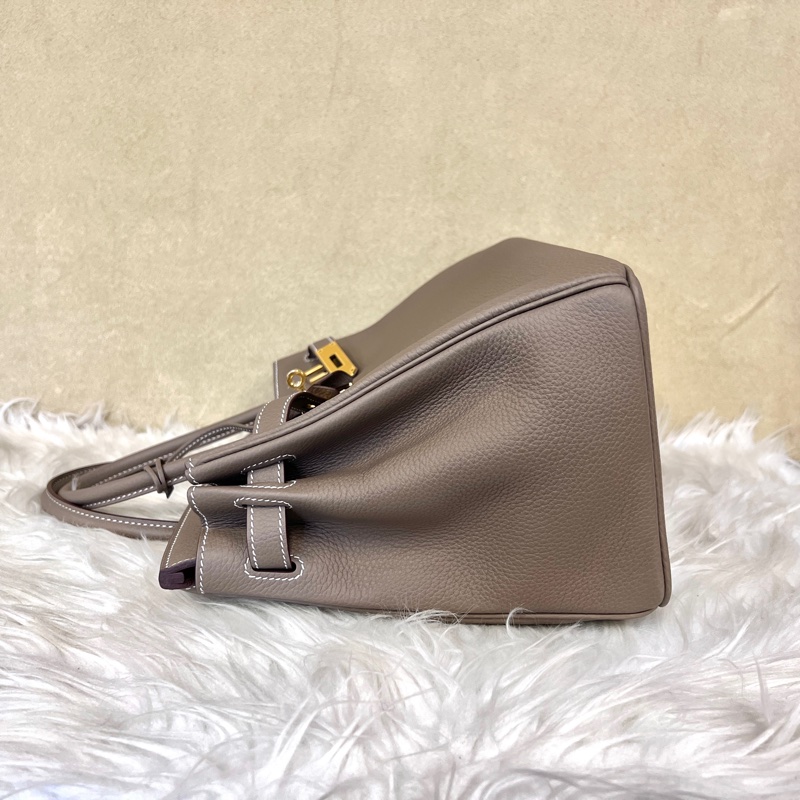 Hermes18大象灰Togo皮金釦Birkin30手提包-3