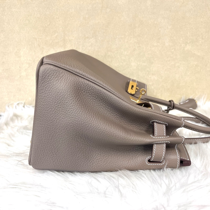 Hermes18大象灰Togo皮金釦Birkin30手提包-5