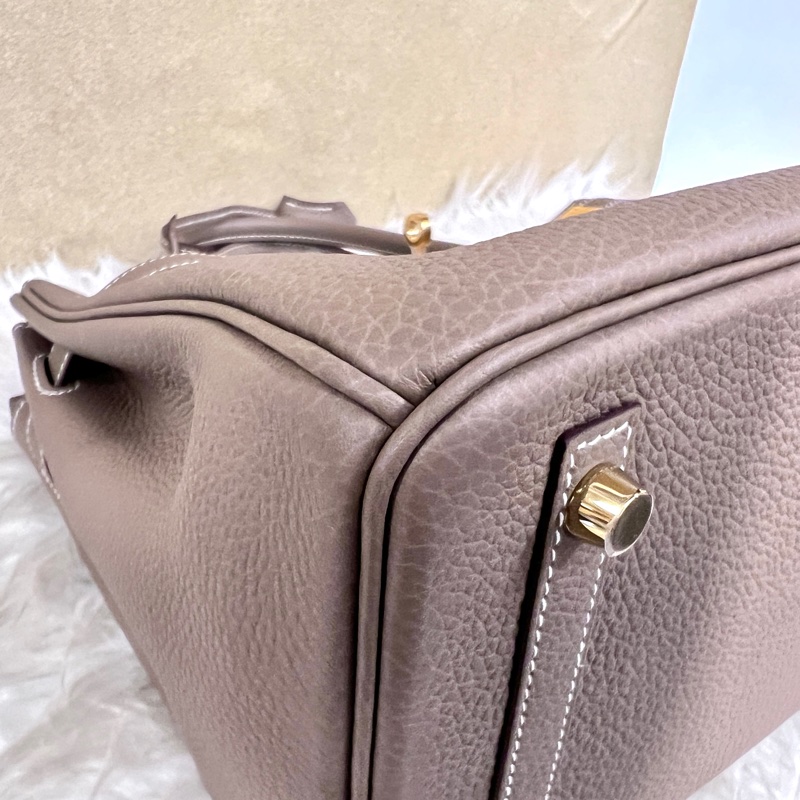 Hermes18大象灰Togo皮金釦Birkin30手提包-7