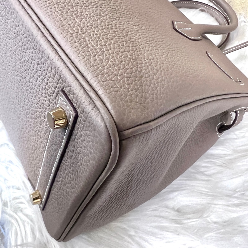 Hermes18大象灰Togo皮金釦Birkin30手提包-8