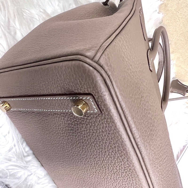 Hermes18大象灰Togo皮金釦Birkin30手提包-9