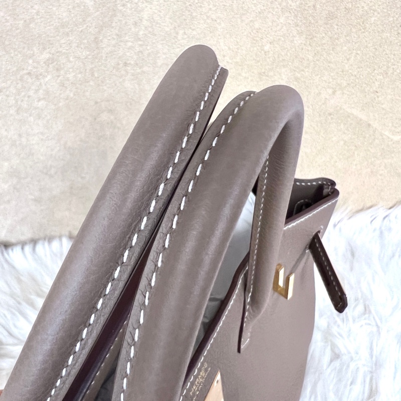 Hermes18大象灰Togo皮金釦Birkin30手提包-16