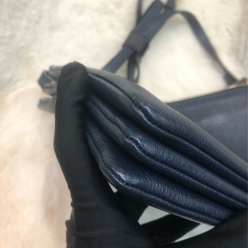 CELINE 藍色皮革 TRIO 三層手袋 XA196-9