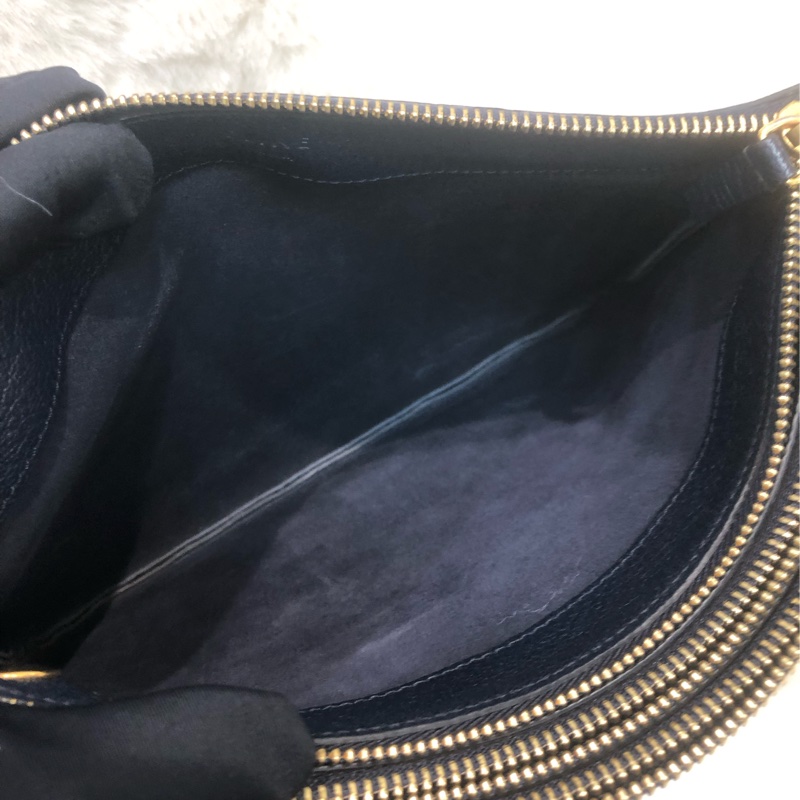CELINE 藍色皮革 TRIO 三層手袋 XA196-11