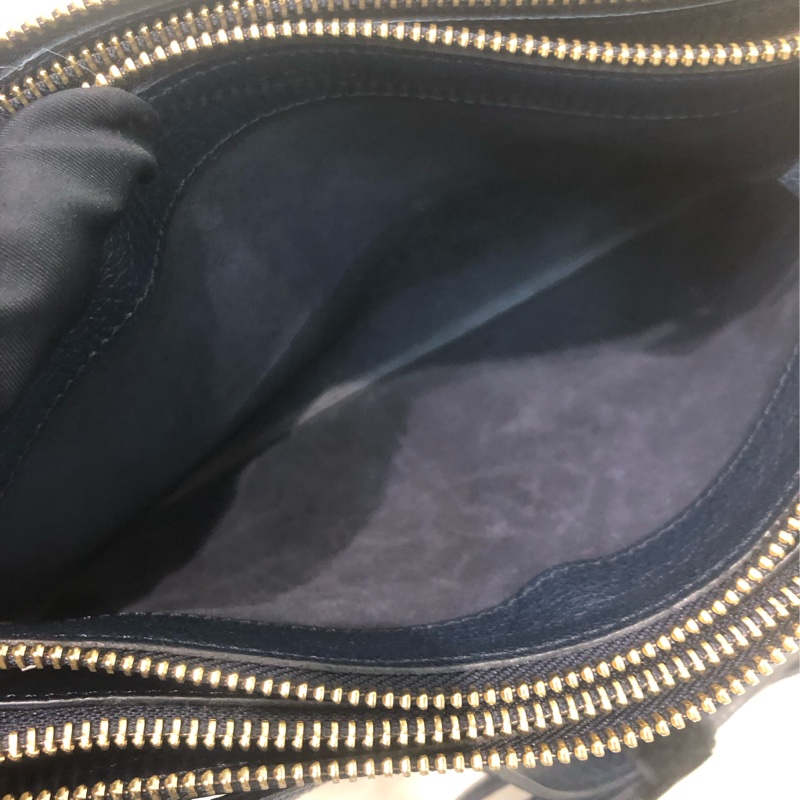 CELINE 藍色皮革 TRIO 三層手袋 XA196-12