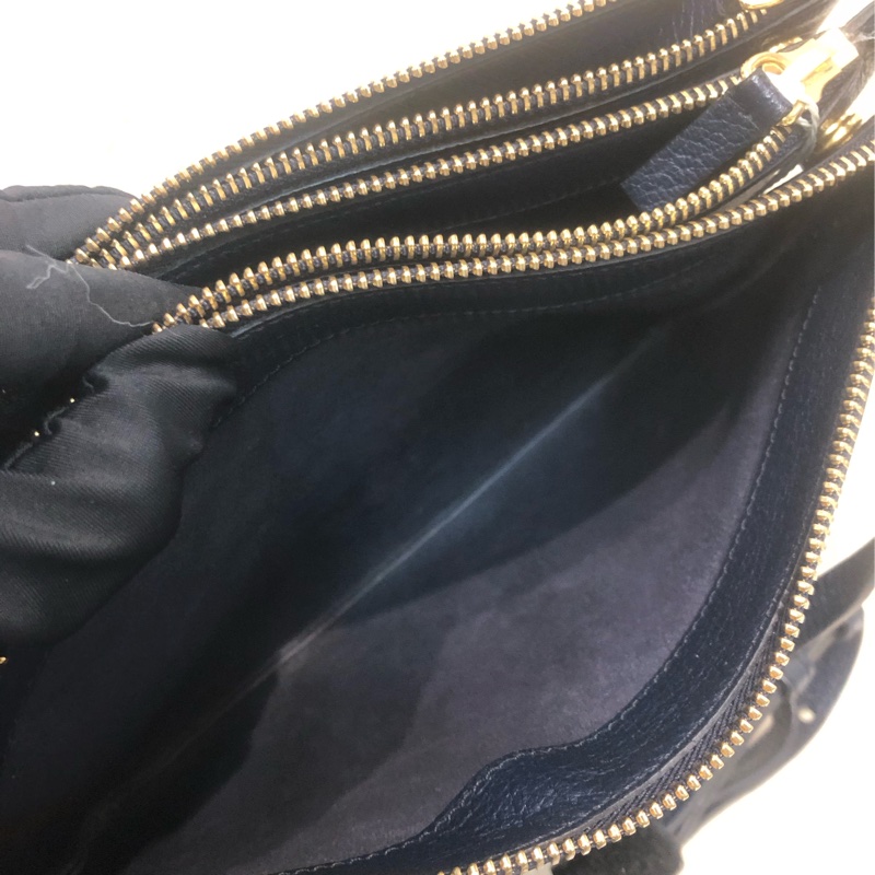 CELINE 藍色皮革 TRIO 三層手袋 XA196-13