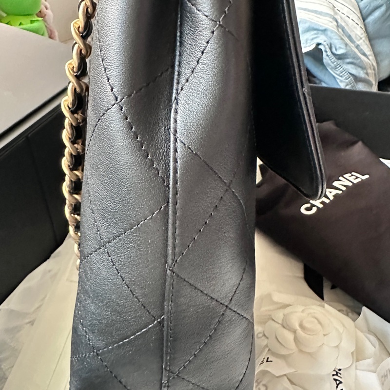 🖤 Chanel 25S Top Handle 香奈兒經典翻蓋手提鏈條包｜黑金霧面羊皮 🖤-12