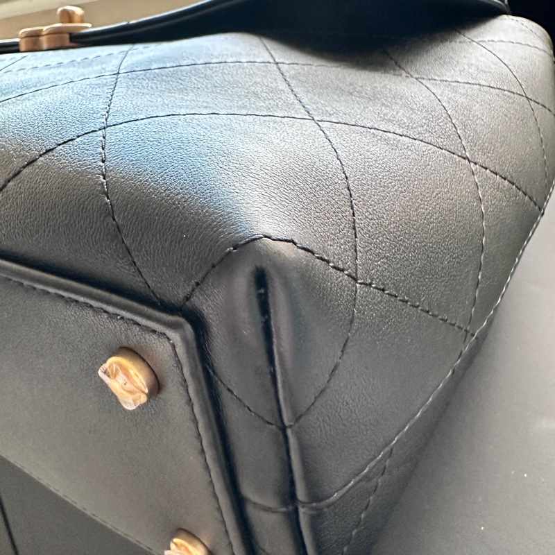 🖤 Chanel 25S Top Handle 香奈兒經典翻蓋手提鏈條包｜黑金霧面羊皮 🖤-14