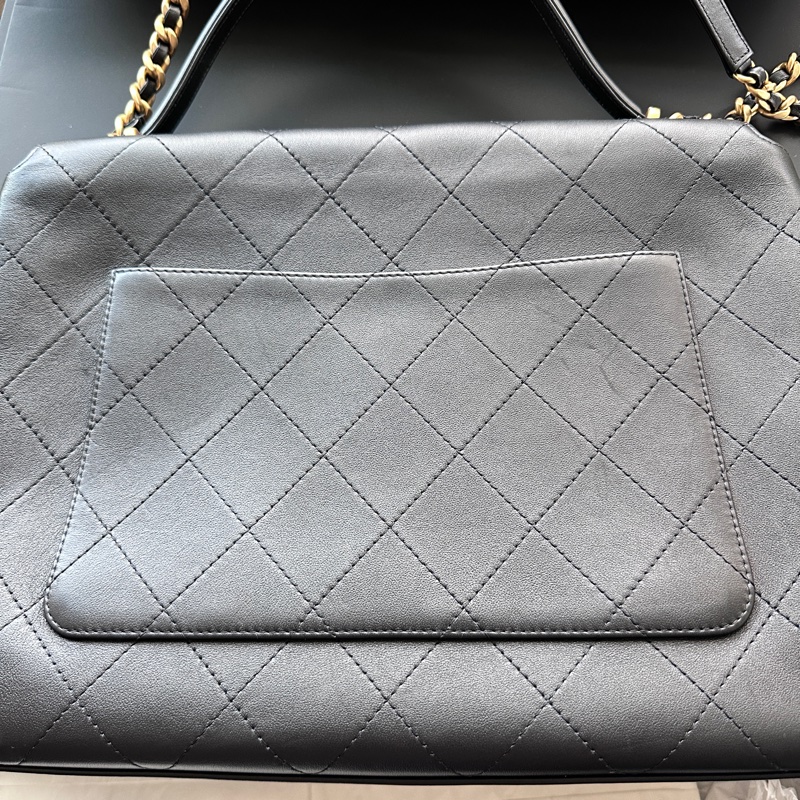 🖤 Chanel 25S Top Handle 香奈兒經典翻蓋手提鏈條包｜黑金霧面羊皮 🖤-18