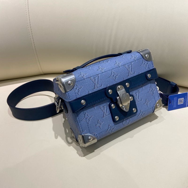 🔵閒置新路易威登/Louis Vuitton SOUL TRUNK郵差盒子斜挎包 藍色 芯片款 銀色五金💙正品保障-1
