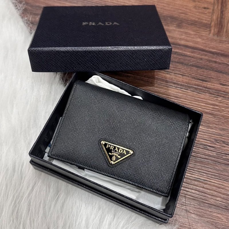 PRADA  黑對開短夾-0