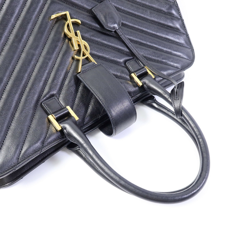 SAINT LAURENT 羊皮皮革Cabas Chyc金扣手挽袋-8