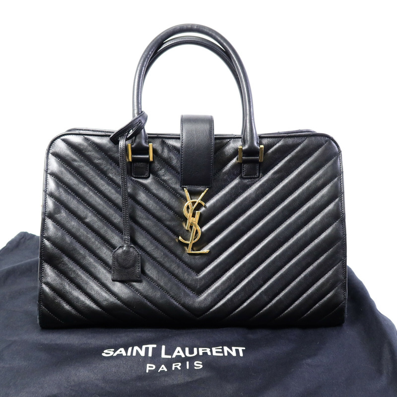 SAINT LAURENT 羊皮皮革Cabas Chyc金扣手挽袋-9