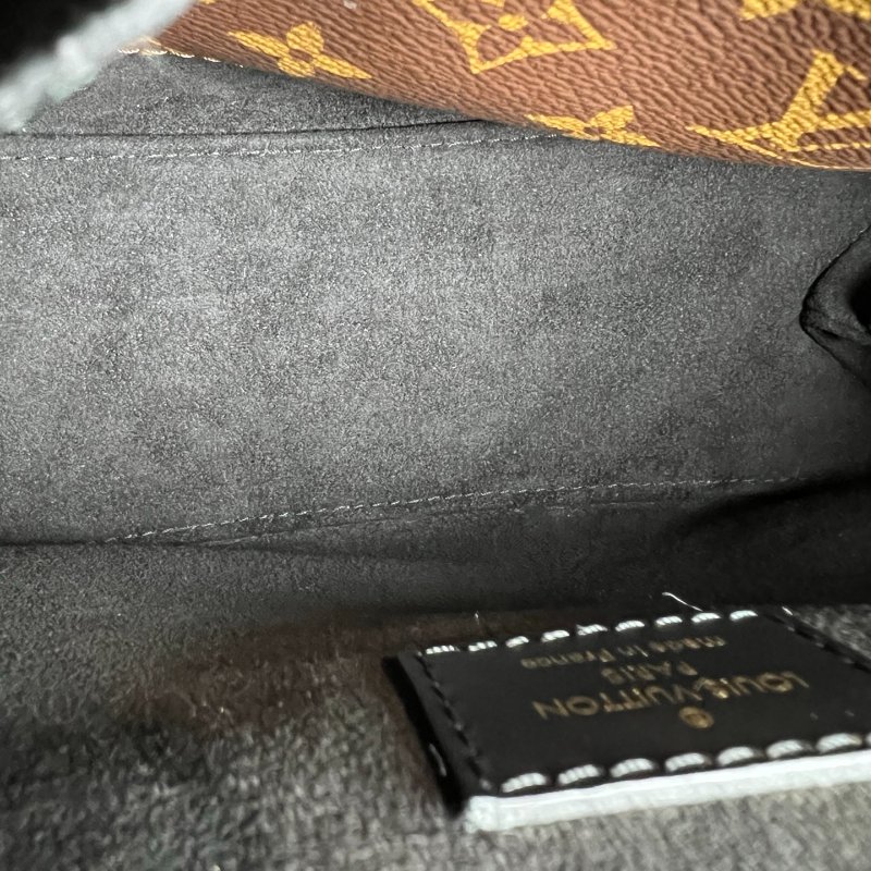 LV M43125 黑拚老花One Handle Flap MM側肩包-6