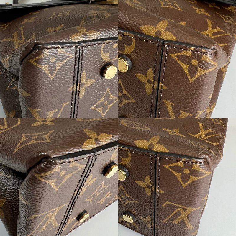 LV M43125 黑拚老花One Handle Flap MM側肩包-14
