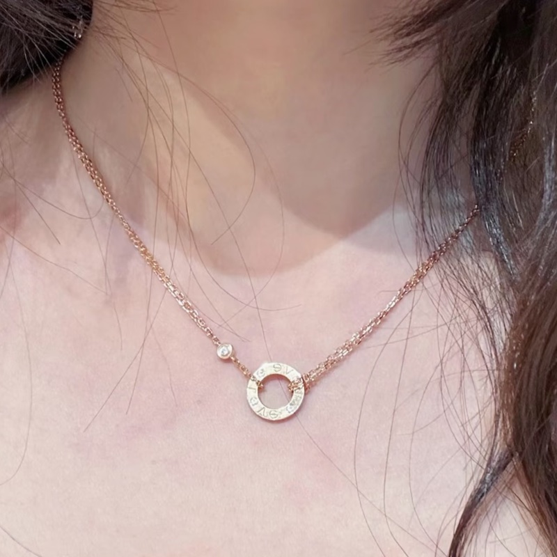 Cartier 卡地亞✨細節控必備 玫瑰金LOVE吊墜2顆鑽項鍊B7224509-6