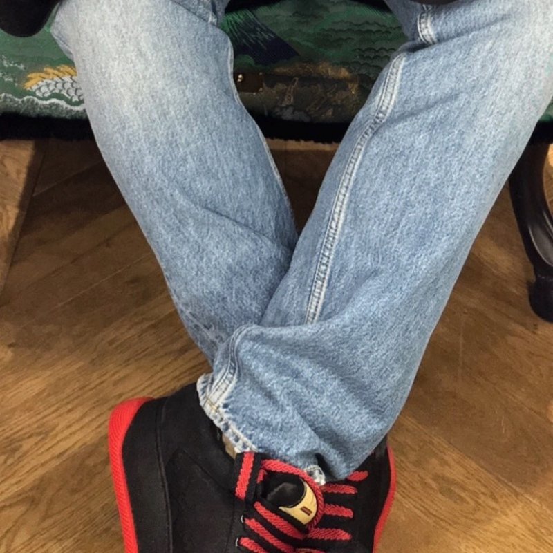 Gucci正品 紅拼黑Screener小髒鞋#10.5-1