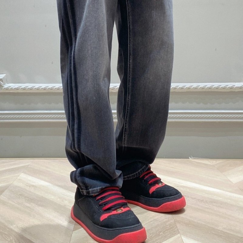 Gucci正品 紅拼黑Screener小髒鞋#10.5-2