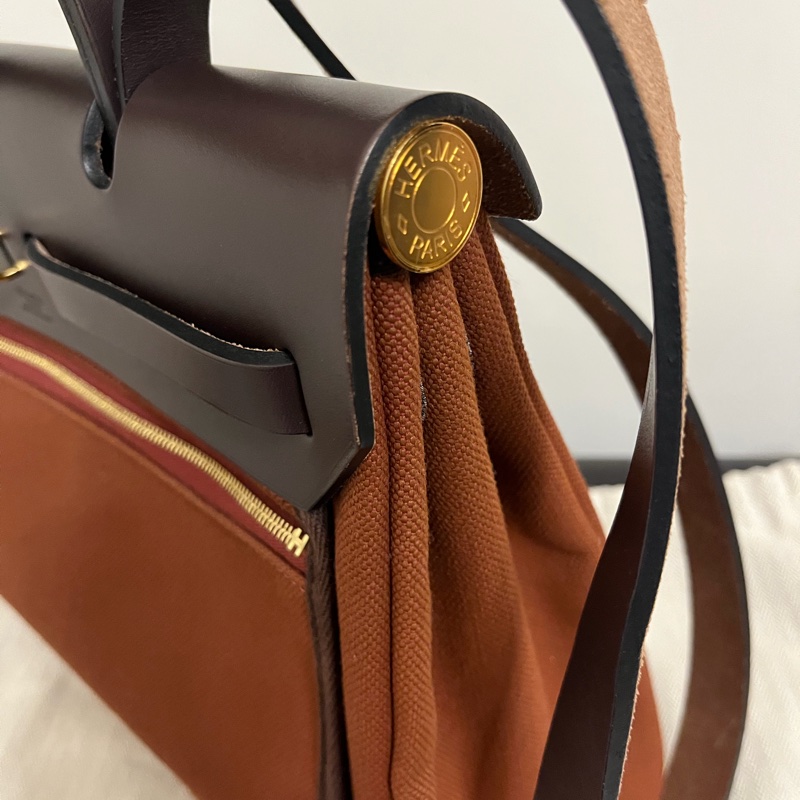 95%新 愛馬仕 herbag 31cm金扣-12
