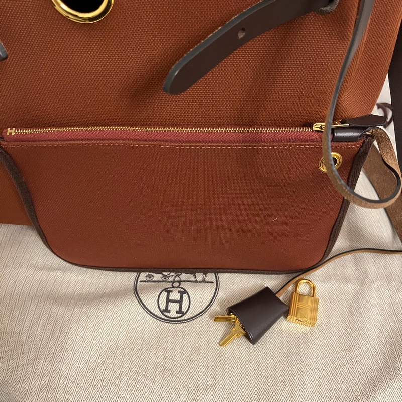 95%新 愛馬仕 herbag 31cm金扣-13