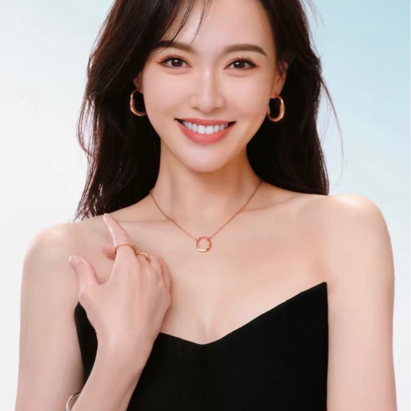Tiffany蒂芙尼 lock系列 18K玫瑰金半鑽雙U形鎖項鍊-6