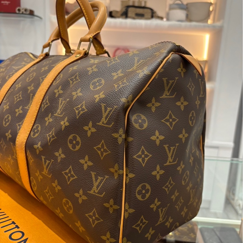 LV 經典老花PVC塗層帆布 Keepall 45 行李袋-2