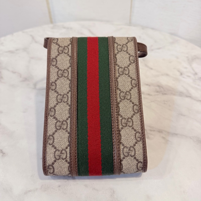 Gucci pvc 咖牛皮金釦ophidia 斜背包-7