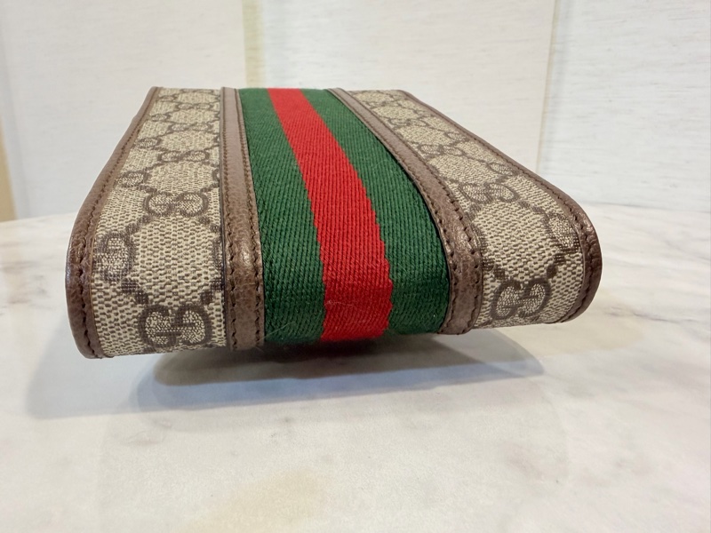 Gucci pvc 咖牛皮金釦ophidia 斜背包-14