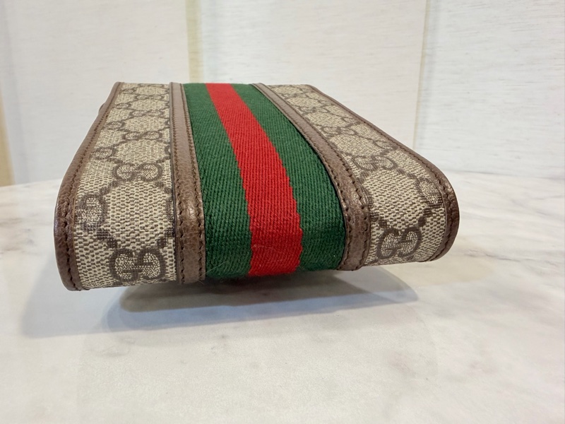 Gucci pvc 咖牛皮金釦ophidia 斜背包-15