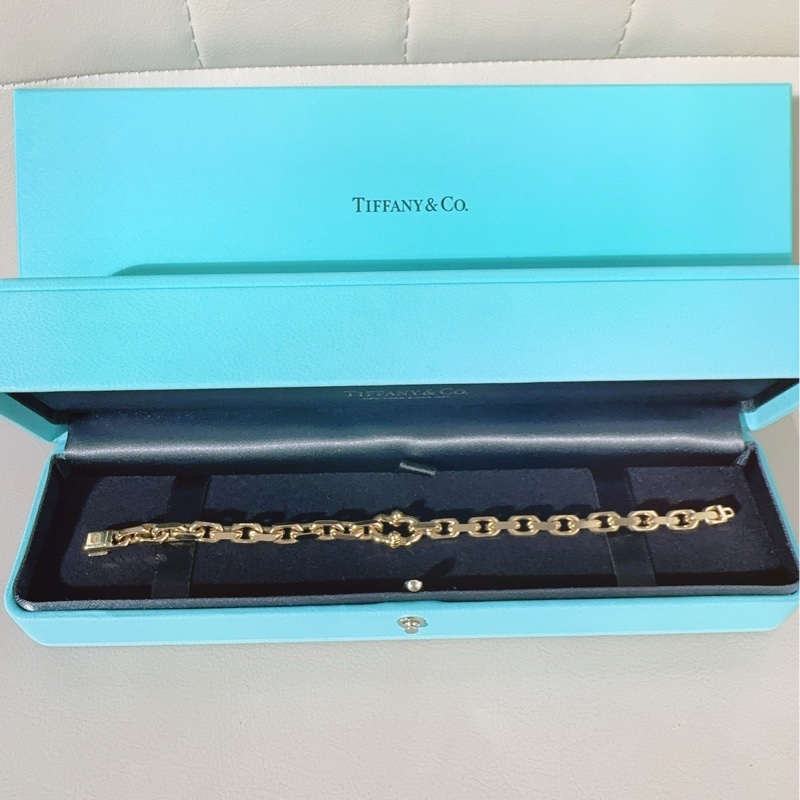 Tiffany蒂芙尼 新款 18k黃金 Makers窄式1837鏈結式手鍊-1