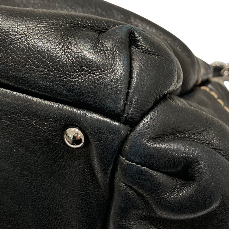 CHANEL 香奈兒 A24781 LAX ACCORDION BAG 肩背包 小羊皮 黑色 銀釦-10