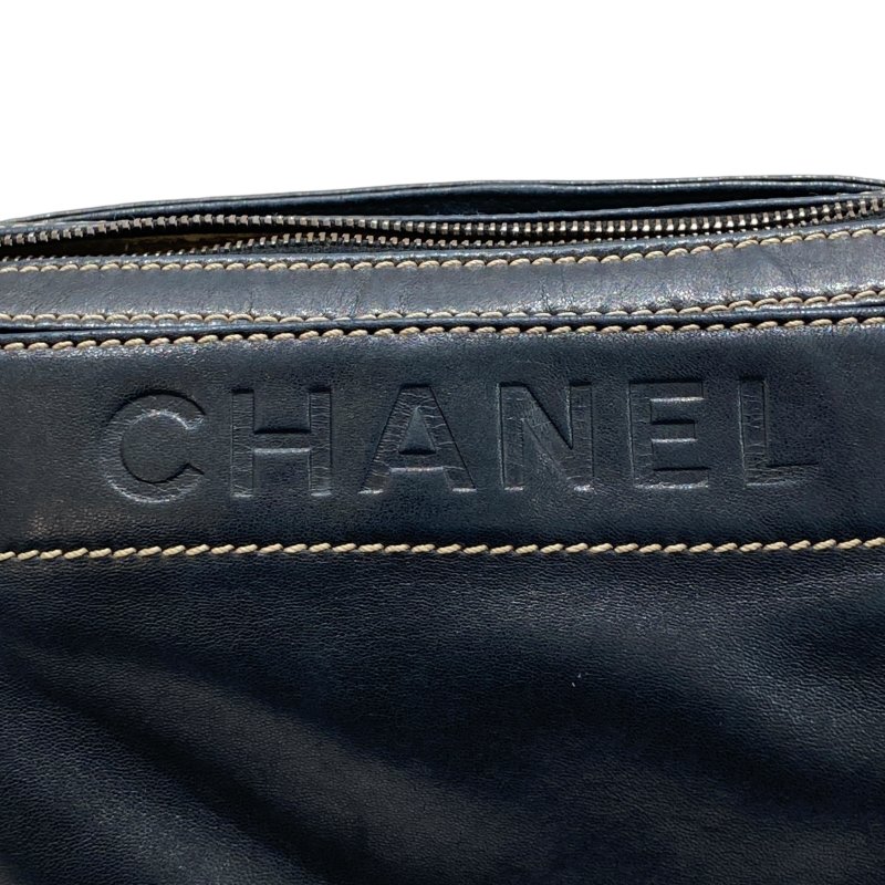 CHANEL 香奈兒 A24781 LAX ACCORDION BAG 肩背包 小羊皮 黑色 銀釦-13