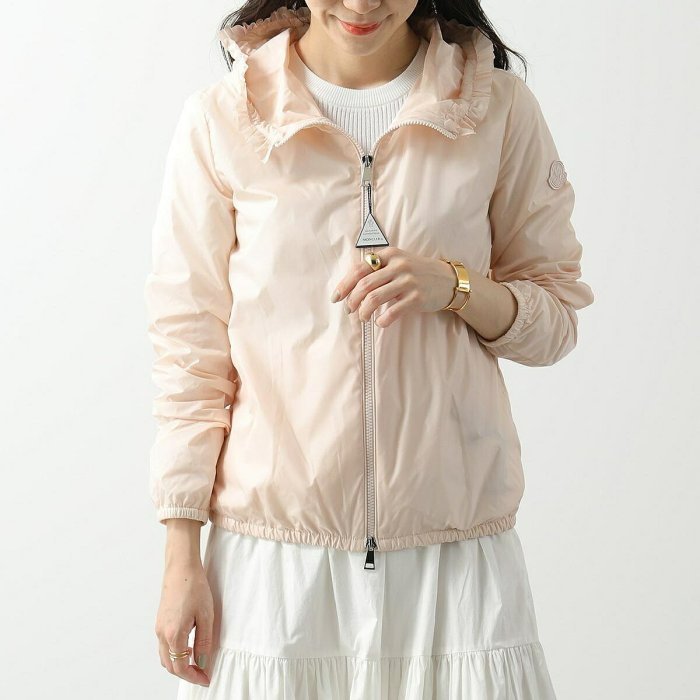 💎Han's house精品服飾💎moncler 荷葉領 尼龍 風衣 連帽 外套 現貨 女0號-0
