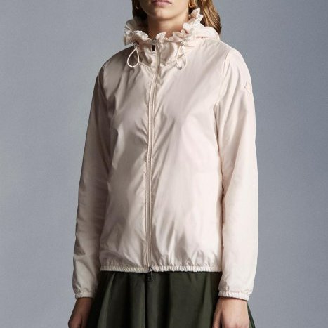 💎Han's house精品服飾💎moncler 荷葉領 尼龍 風衣 連帽 外套 現貨 女0號-5