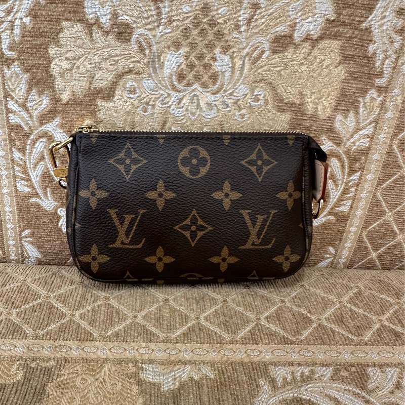 LV 原花金釦一字拉mini麻將包M58009-2