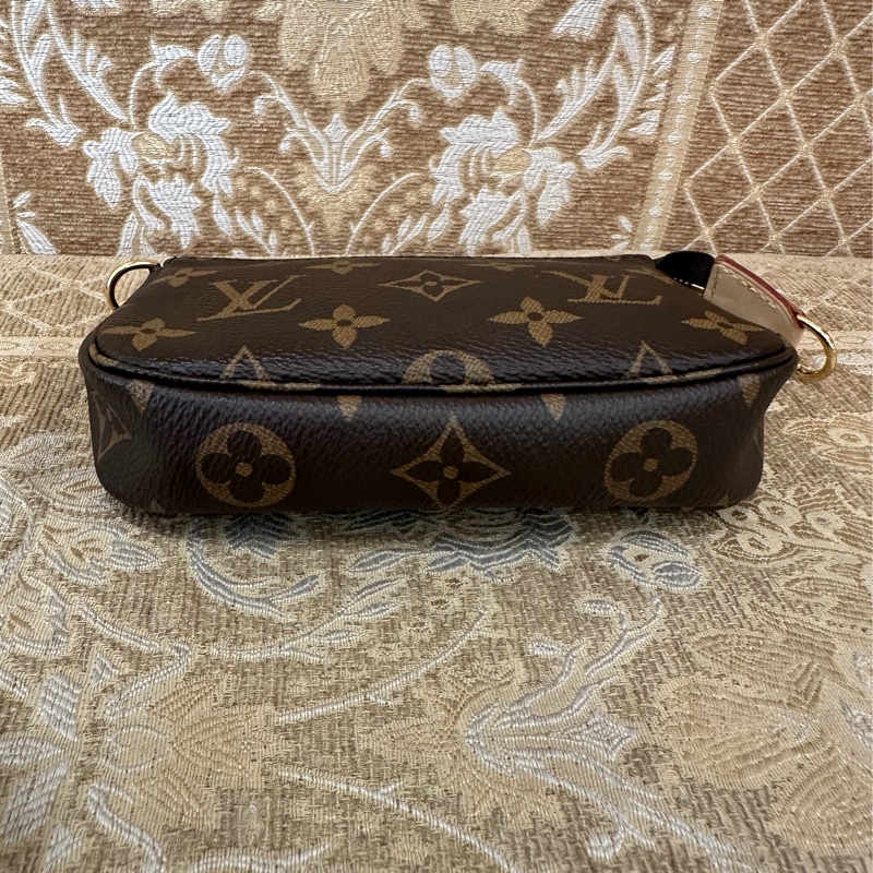 LV 原花金釦一字拉mini麻將包M58009-3