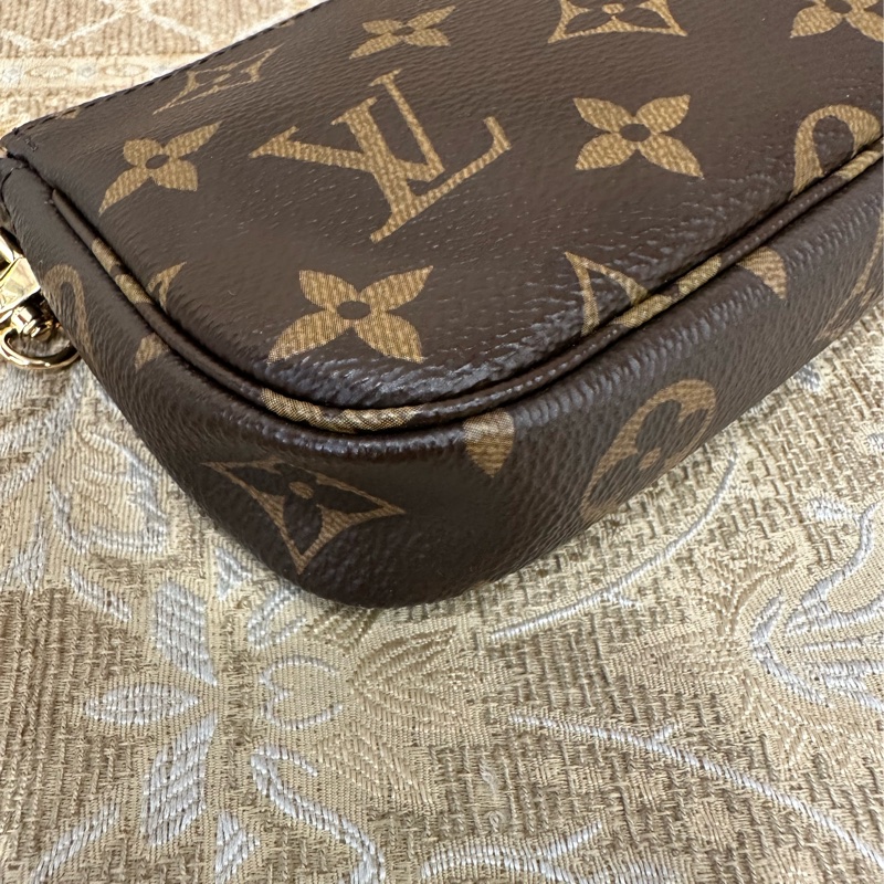 LV 原花金釦一字拉mini麻將包M58009-4