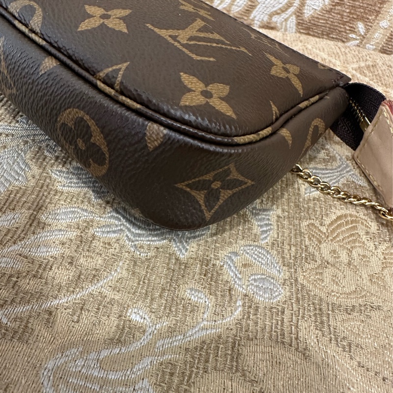 LV 原花金釦一字拉mini麻將包M58009-5