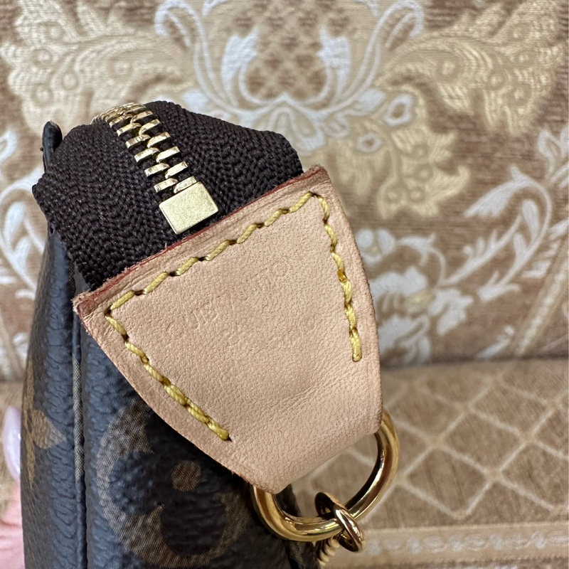 LV 原花金釦一字拉mini麻將包M58009-6