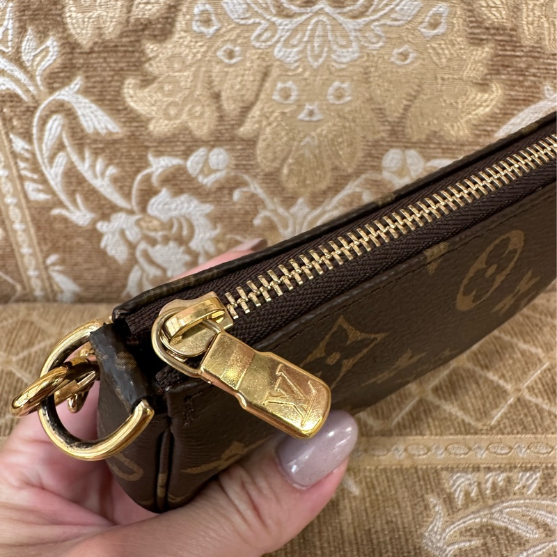 LV 原花金釦一字拉mini麻將包M58009-9