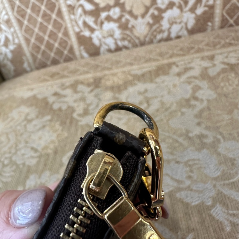 LV 原花金釦一字拉mini麻將包M58009-11