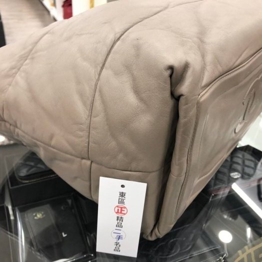 東區正精品㊣ CHANEL COCO COCOON 香奈兒全皮大象灰+酒紅色空氣包 RZ0102-4