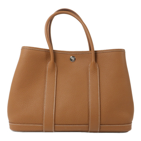 HERMES Country皮革Garden Party TPM手挽袋Gold